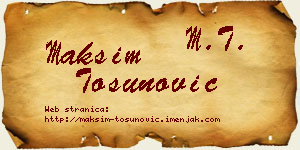 Maksim Tosunović vizit kartica
